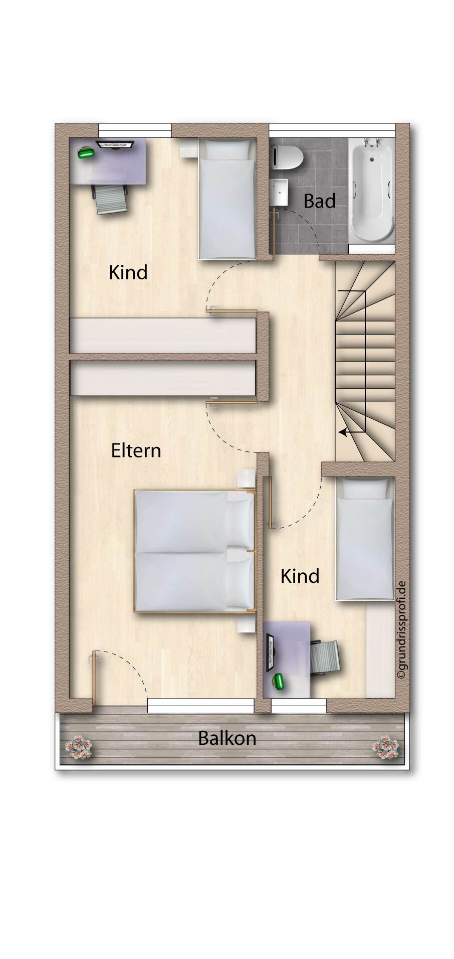 Grundriss OG Reihenmittelhaus Remseck am Neckar