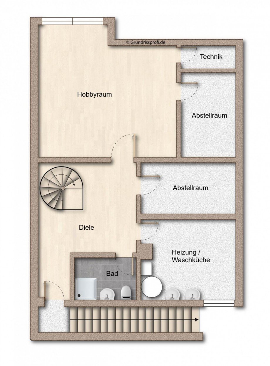 Grundriss UG Bungalow Stuttgart