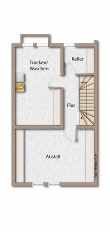 Grundriss Keller Terrassenhaus mit Neckarblick und Garage in einer Sackgasse in Neckarrems