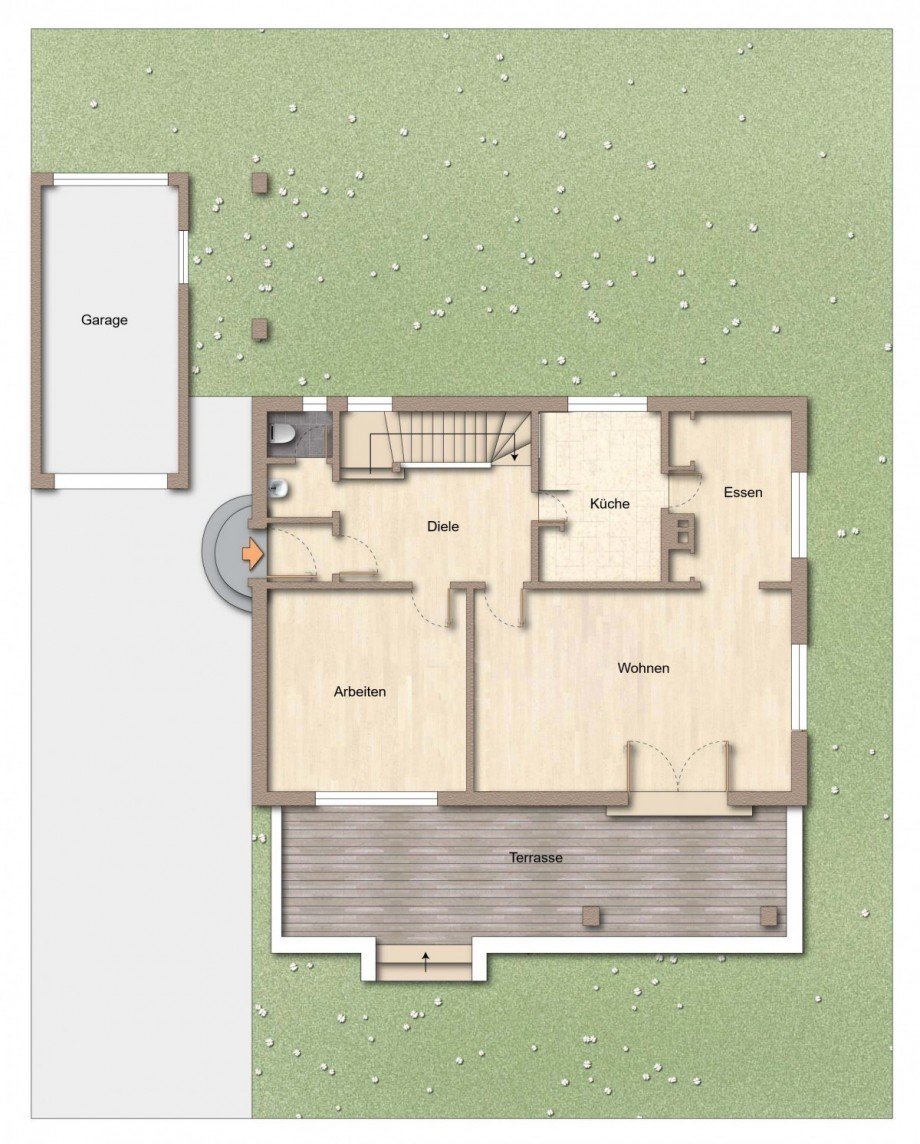 Grundriss | EG Einfamilienhaus Stuttgart