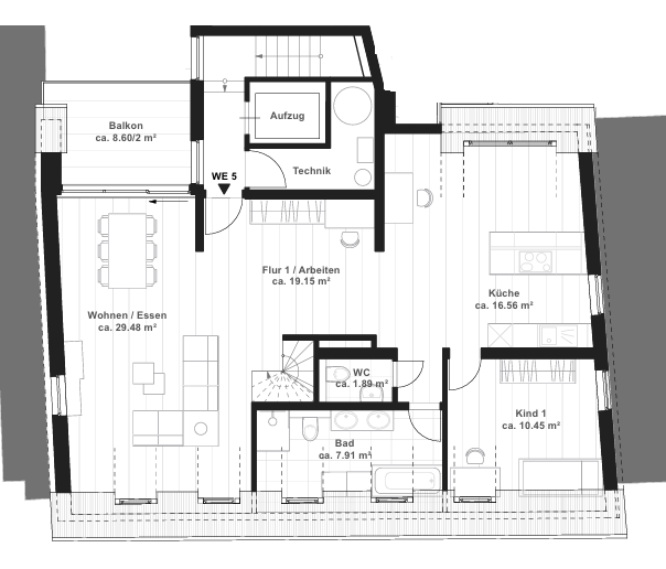 Grundriss DG 1 Dachgeschosswohnung Besigheim
