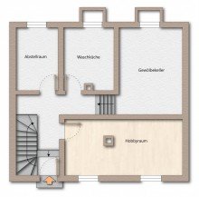 Grundriss UG Feldrandlage: Charmantes Zweifamilienhaus in absolut ruhiger Wohnlage in Ostfildern-Nellingen