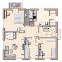 Grundriss Vermietete 4-ZW mit Balkon und gro�em Gemeinschaftsgarten in Stuttgart-Wangen