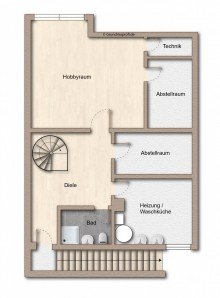 Grundriss UG Charmanter Reihenbungalow mit gro�em Atrium in ruhiger Sackgassenlage von Stuttgart-Sillenbuch