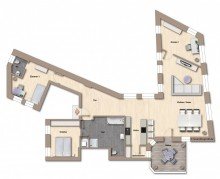 Grundriss Tolle Citywohnung mit Balkon in diskreter Innenhoflage