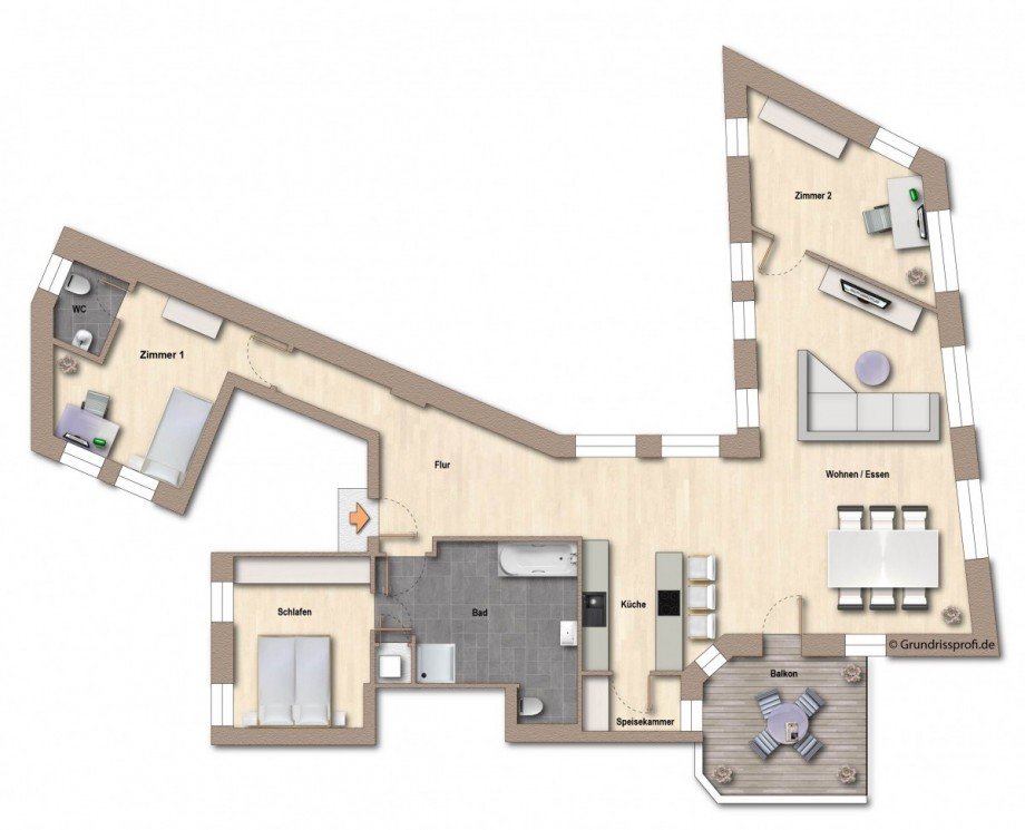 Grundriss Etagenwohnung Stuttgart