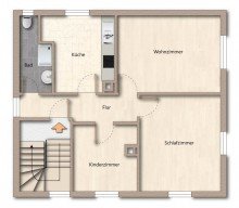 Grundriss EG Feldrandlage: Charmantes Zweifamilienhaus in absolut ruhiger Wohnlage in Ostfildern-Nellingen